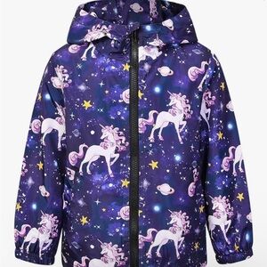 Unicorn Print Kids Jacket - Purple
